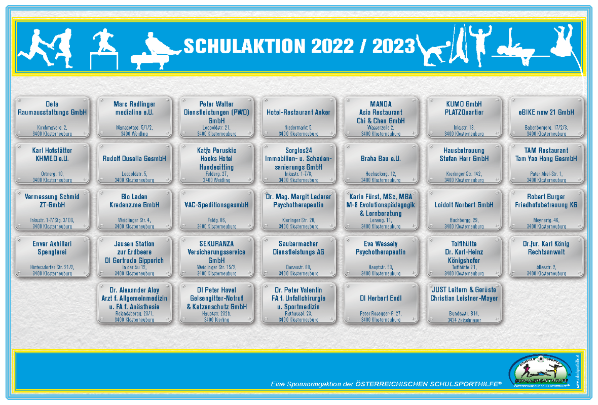 Schulaktion 2022/2023 - Sponsoren